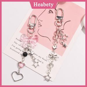Heabety Goth Y2K Điện Thoại Quyến Rũ Bow Trái Tim Sao Keychain Mặt Dây Chuyền Kawaii Móc Chìa Khóa Túi Điện Thoại Chuỗi Dễ Thương Phụ Kiện Cho Cô Gái Phụ Nữ Đồ Trang Sức