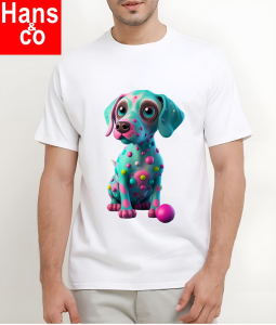 Kaos Pria 3 Dimensi Motif Animasi Doggi Pelangi Tshirt Oblong Katun 24s H0148 By Hans & co