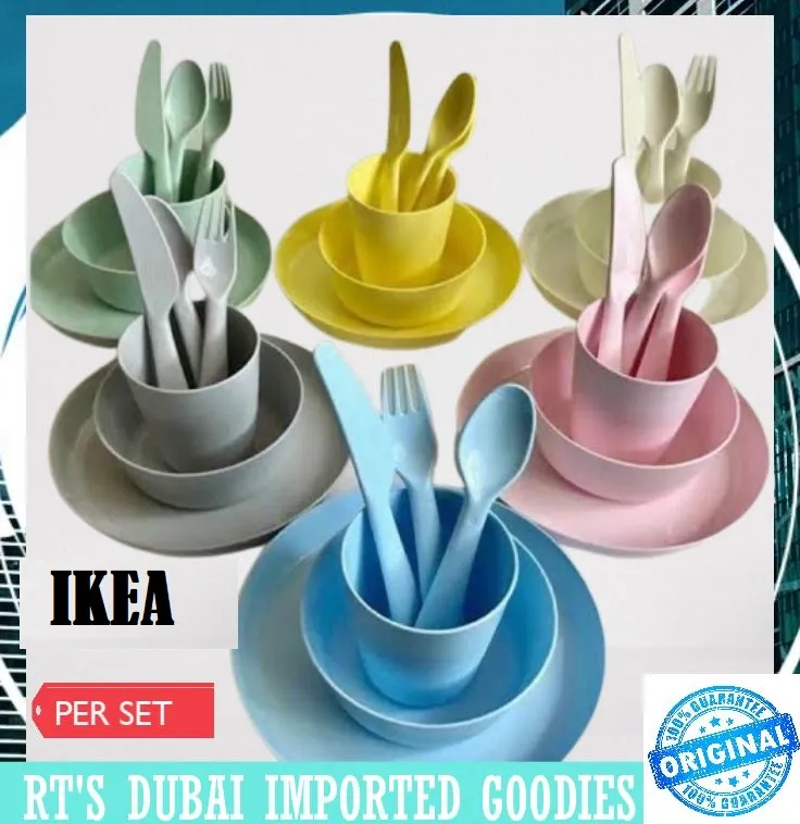 Original I K E A KALAS Durable Children Plate Bowl Cup and Cutlery