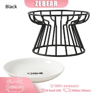 Nordic Ceramic Elevated Pet Bowl 5.9inch Dia Dogs Cats Feeding Bowl Feeder Comfotable