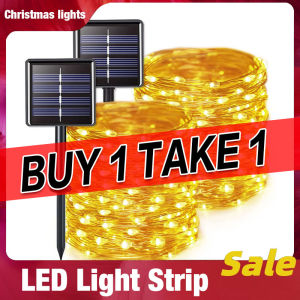 BUY 1 GET 1 LED Solar Light Outdoor Waterproof Garden Light Christmas Hanging Lantern Lawn Light 100/200leds Outdoor Solar Led String Light