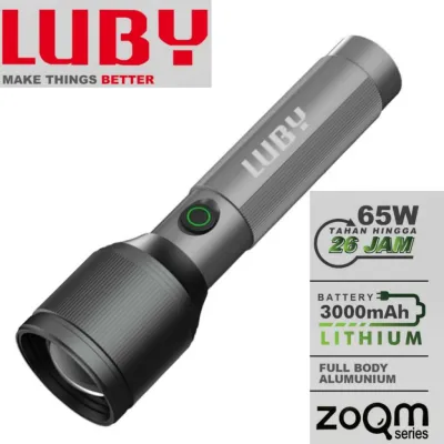 SENTER LED LUBY L-AL8006 85WATT 4000MAH TAHAN HINGGA 26JAM - ZOOM JARAK JAUH - BODY ALUMUNIUM - CHARGER USB TYPE C