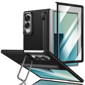 for Samsung Galaxy Z Fold 8 Case Z Fold 8 Ultra 7 6 5 Cover with S Pen Holder & Stylus [Camera Frame Stand] [Built in Screen Protector] Slim Matte PC Bumper Kickstand Phone Case Cover