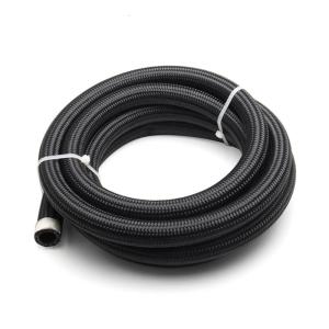 AN4 an6 an8 AN10 AN12 ống dẫn xăng nylon bện ống dẫn xăng với mắt lưới inox củng cố màu đen