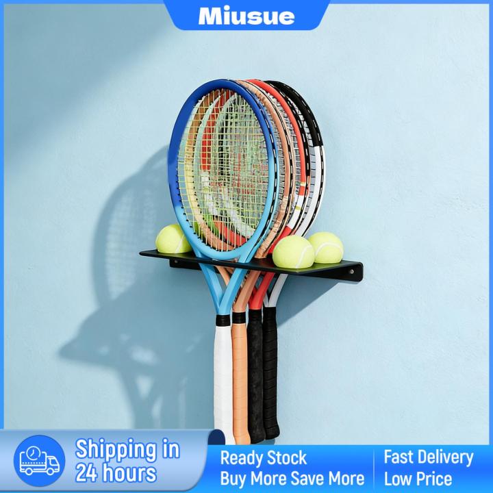 Red Tennis Racket Rack Metal Miusue Tennis Racket Rack Vertical Organizer Racquet and Ball Storage ...