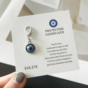 Lucky Keychain Evil Eye Blue Charm Good Luck Protection Keyring Pendant