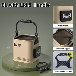 Foldable Fishing Bucket with Net Cover Wild Fishing Tackle Pocket Protective Outdoor Box Live
