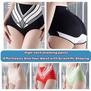 VCH High Waist Postpartum Body Shaper Large Size Stripe Butt Lifter Briefs Fashion Underpants Tummy Control Underwear Women