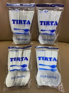 Sendok Makan Plastik PUTIH SUSU Premium merk TIRTA - KUAT KOKOH dan ANTI PECAH