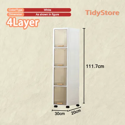 【TidyStore】Narrow Gap Storage Cabinet Slim Cabinet for Home Living RoomBathroom with Wheels Storage Cabinet 收纳柜
