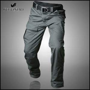 Fuguiniao Tactical Miliatry Cargo Pants Man Waterproof Rip-Stop Quick Dry Pants Multi Pockets Camouflage Combat Army Trousers
