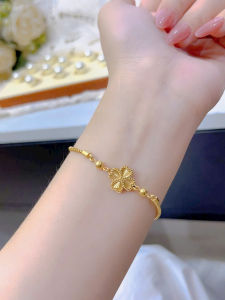 LẮC TAY CỎ BỐN LÁ MÀU VÀNG 18K SIÊU XINH
