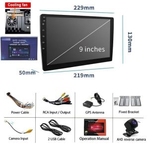 Android 14 Car Stereo 8GB+64GB 9" IPS Touchscreen for Honda Jazz/City 2002-2007 Wireless Apple CarPlay & Android Auto Voice Command Rearview Camera Input