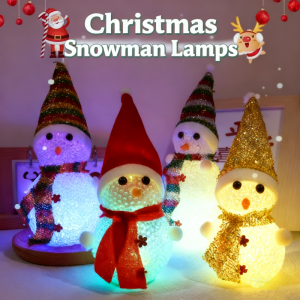 1pcs Christmas Snowman Style LED Night Light Lamp Colorful Crystal Lamp Home Party Xmas Tree Hanging Decor