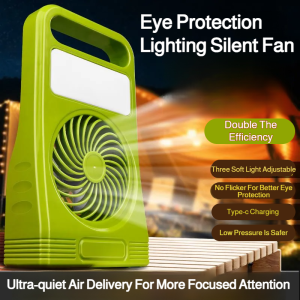 Camping Fan Light 2 In 1 Ultra-Long Battery Life 72 Hours Ultra-Bright Lighting Outdoor Portable Light Rechargeable Multi-Function Stall Artifact Camping Fan Light