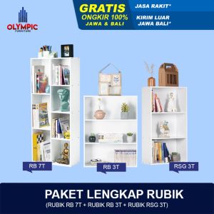 Paket Lengkap Rak Serbaguna / Rak Buku / RSG 3T + RB 3T + RB 7T