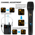 Wireless Microphone System Dual UHF Handheld Cordless Dynamic Microphones Bluetooth 10 sets can be used simultaneously With Bass Echo Tracking Button Cordless Microphone Range 164ft/50m AA Batteries Works with Computer Karaoke Singing Preaching. 