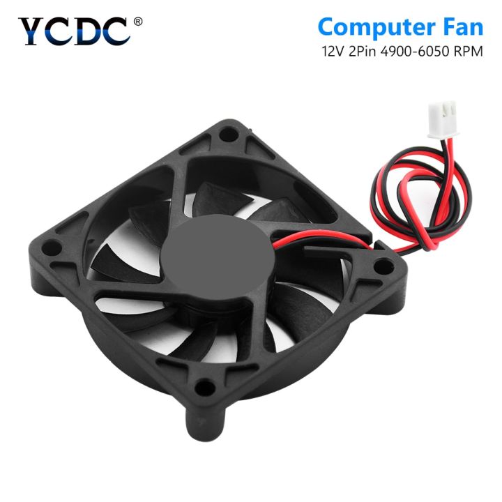 60 X 60 X 10mm 2 Pins 12V DC Cooling Fan Computer PC Case CPU Cooler ...