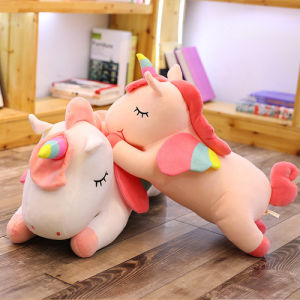 40-120CM Unicorn Plush Toy Doll Birthday Valentine Gift Pink Horse Appease Doll Big Animal Toy Soft Material Rainbow Angel Pillow Nap Hug Girl & Children