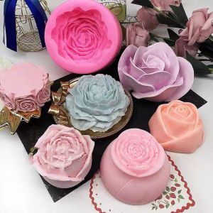 Khuôn silicon hình hoa mẫu đơn pha lê dùng đổ thạch rau câu trang trí bánh kem nến handmade kích thước 9 cm x cao 4 cm