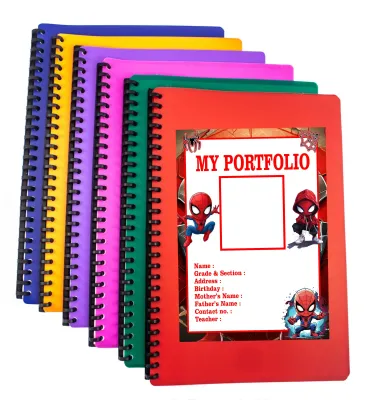 Clear Book School Portfolio Long with Front Cover Character Design and Details