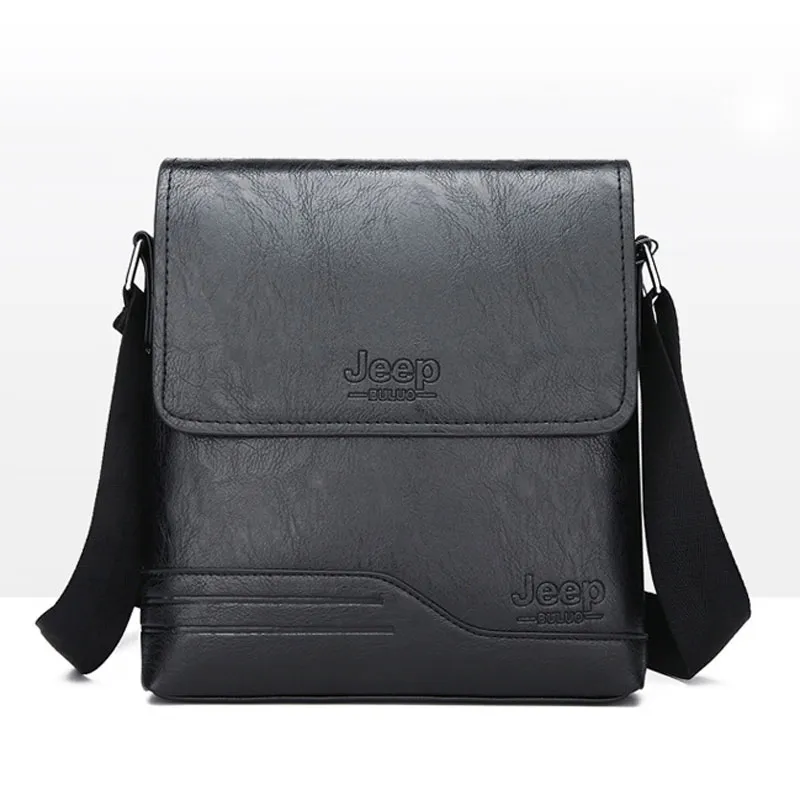 Jeep Leather Sling Bag for Men Large Capacity Messenger Bag Leather  Business Shoulder Bag Briefcase
