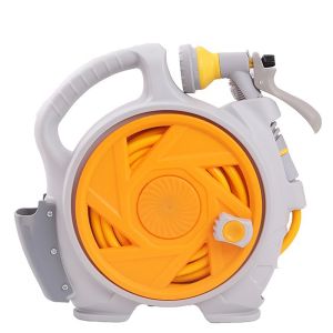 THREADJOY 7-in-1 High Pressure Water Hose with Storage Rack Retractable Portable Water Hose Portable 15m Car Washing Set Car Washing