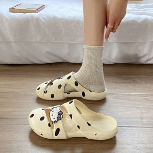 Free Shipping Cat-Themed Sandals For Women Featuring A Retro Style Comfortable For Outdoor Wear Perfect For The Beach And Designed As Casual Beach Shoes With Thick Soles And A Perforated Design