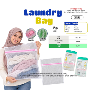 Laundry Bag 50x40cm | Mesh Washing Bag with Zipper | Durable Clothes Protection Bag for Washing Machine