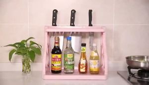 SR99. Condiment bottle rack Kitchen storage rack Kitchen organizer Seasoning bottle rack rak dapur rak botol perasa include bubble pack