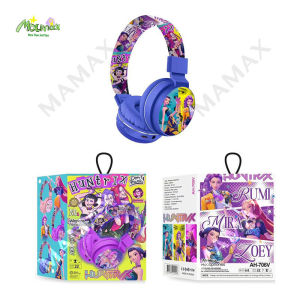 MAMAX【SG Ready Stock】K-Pop Demon Hunters Kids Wireless Cartoon Foldable Headphones Bluetooth 6.6★Mic/TF/FM/AUX✅Over Ear Headset✅Girls Gift✅