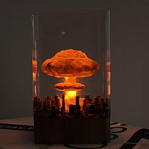Mushroom Cloud Lighting Explosion Cloud Model Atmosphere Light Epoxy Resin Night Light USB Powered 3D Mushroom Cloud Night Light for Living Room Bedroom Bedside Ornaments (10 Cm)