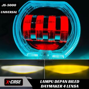 Lampu Depan Biled+Shroud Model Daymeker projie 4 mata Led Universal PNP