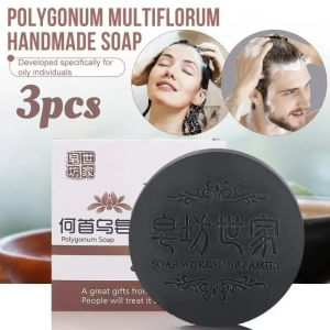 3pcs 100g Hair Growth Soap Ginseng Polygonum Soap Hair Grower Darkening Shampoo Bar Black Hair Shampoo Soap
