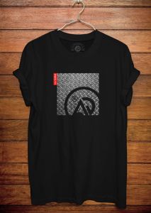 Aiqi Clothing Store Kaos Distro Motif Steel Plate (HITAM) Bahan Kain Combed 24S Premium Tebal Lembut Bandung
