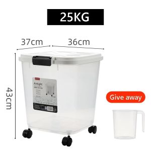 【MAHARLIKA TRUST】Large capacity rice dispenser 25kilos air tight rice storage 25kg cereal flour food container Kitchen bucket with wheels