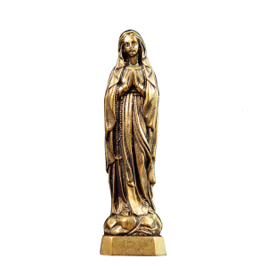 Antique Finish Brass Blessed Holy Mother Miniature Figure Decorative Keychains Pendants for Catholic Religious Followers