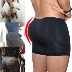 Plus Size S-3XL Sexy Black Briefs Men Padded Butt Briefs Booster Enhancer  Flat Stomach Men's Underwear Shapewear Sexy Bottoms - AliExpress