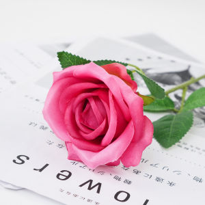 Rose Single Kain - Bunga Mawar Satuan 1 Tangkai Panjang 50 CM Kain Artificial untuk Hiasan Buket Kamar Cafe Rumah Ruang Tamu dan Dekorasi Wedding Pernikahan Pelaminan Murah Import Artifisial Berkualitas