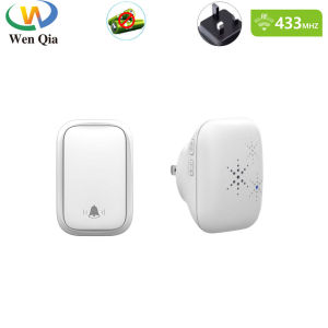 WenQia Self Powered Bell Wireless DoorBell Kinetic No Battery Waterproof Button 150M UK Plug Receiver Night Light for Home Office Security 110V 220V 240V
