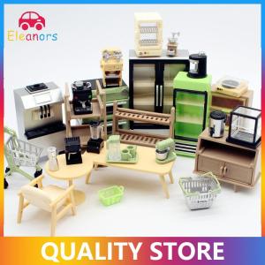 [Eleanor] Dollhouse Grid Space Mini Tea Table Micro Scene Model DIY Living Room Family Toys Doll Girl Gift Dollhouse Furniture Accessories