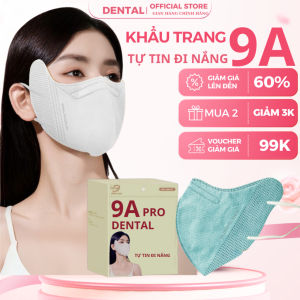 Thùng 300- 100 Cái Khẩu trang 9A DENTAL 5 lớp Kháng KhuẩnForm rộng chống nắng và tia uv Khắc tinh Mùa Hè