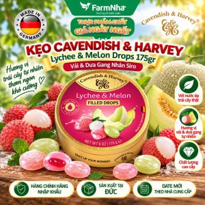 Kẹo Trái Cây Cavendish & Harvey vị Lychee & Melon 175g - Hương Vị Ngọt Ngào Từ Trái Cây Tự Nhiên