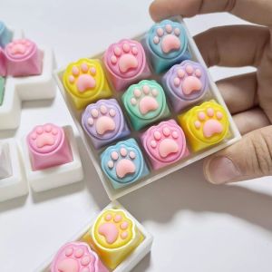 Fingertip Decompression Toy Keys Cute Soft Cat Paw Keychain Mobile Phone Pendant Accessories Keyboard Tapping