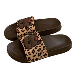 THTRHWTH Anti Slip Cartoon Puppy Slippers Open-toe Soft Soled Platform Flip Flops Soft PVC Flat Slippers Women Girls