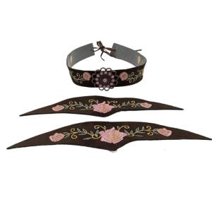 Western Floral Hat Belts for Cowboy Hats with Embroidered Design Ideal for Straw Fedoras Panama Styles