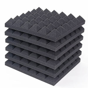 SMADUCT 25*25*5cm Acoustic Foam Panels-Sound Proof Foam PanelsFireproof&High Density Soundproof Foam Panels Work for WallSoundproofing Wedges for Studio & Office Decreasing Noise and Echoes sound proofing foam wall