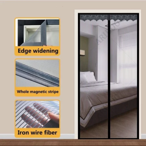 Fiberglass woven Magnetic Curtain Door Curtain Encryption Thickened 100% Anti mosquito Door Screen