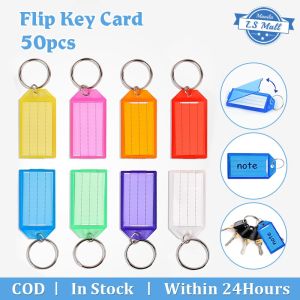 [In Stock]50pcs Plastic Colorful Key Tags with Labelfor ID LuggageCar Keys & More