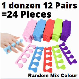 24pcs Soft Sponge Foam Finger Toe Separator Spacers Apply Nail Polish For Teens Nail Supplies 指甲分指器